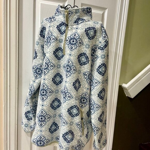 Pacsun Y2K 90’s PULLOVER FLLECE HIPPIE RETRO SZ XL BLUE(IVORY AESTHETIC CORE - Picture 11 of 15